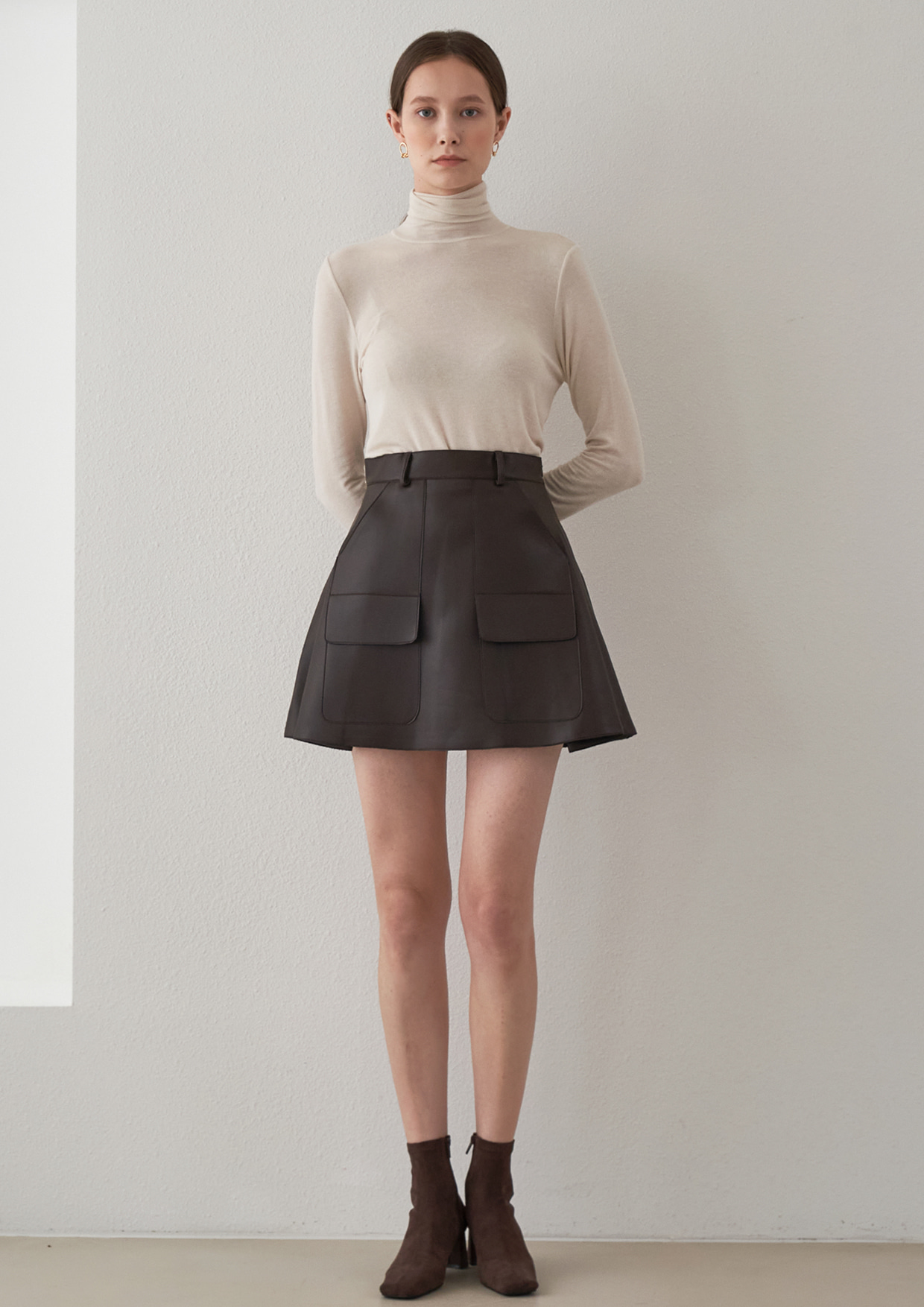 [배우 전소민, 심이영 착용] Leather Mini  Skirt