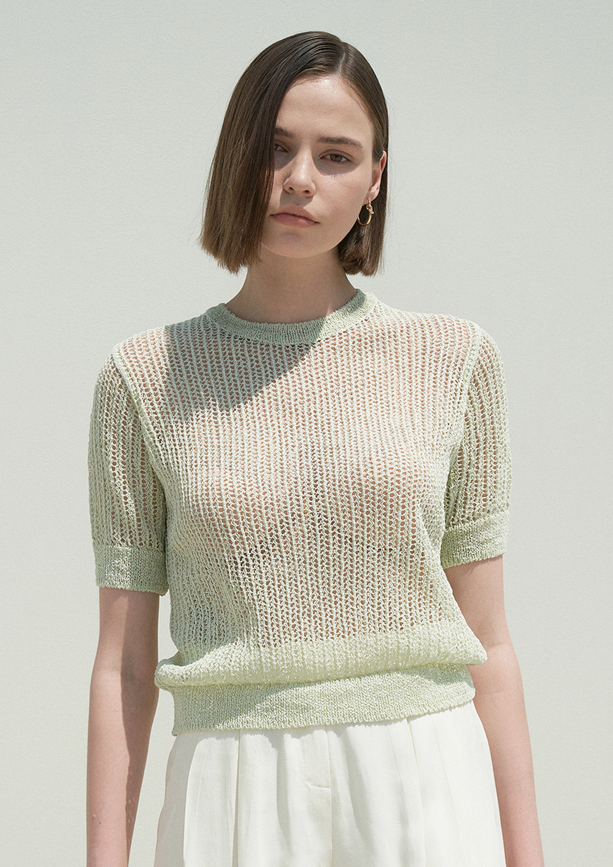 Netted Half Sleeves Knit