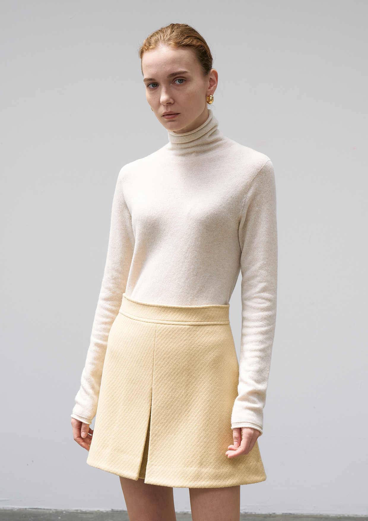 Twill Wool Mini Skirt
