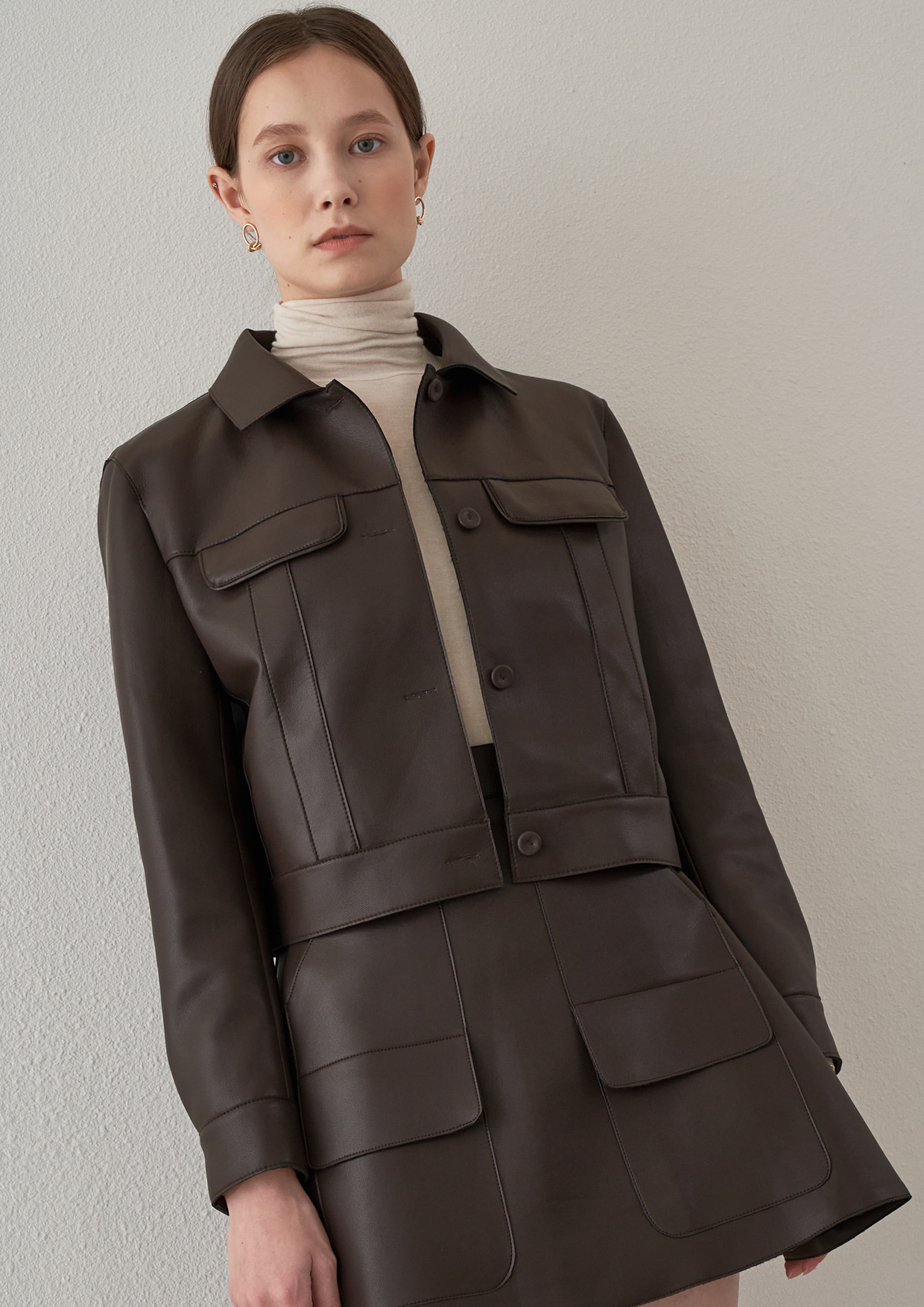 [전소민,박하선,심이영,서지수 착용] Leather Blouson Jacket
