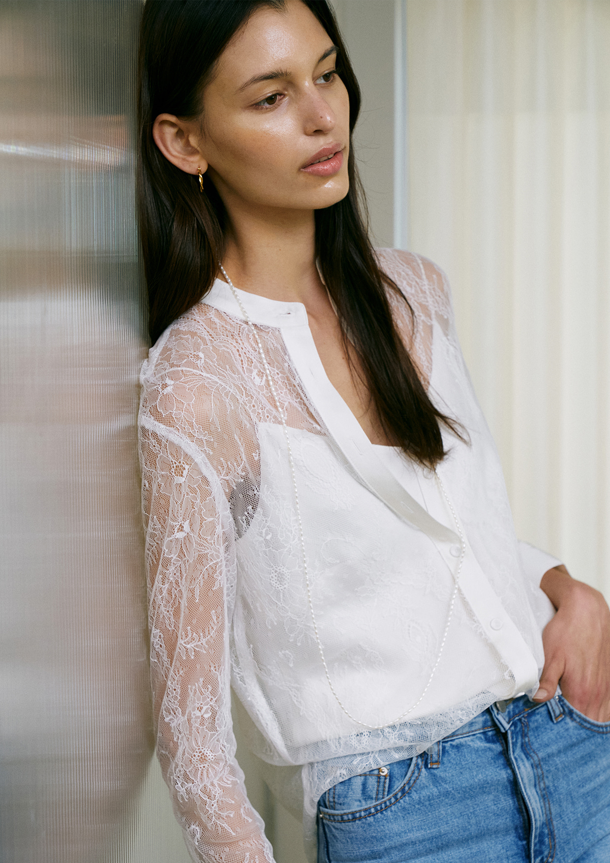 Lace See-through Blouse
