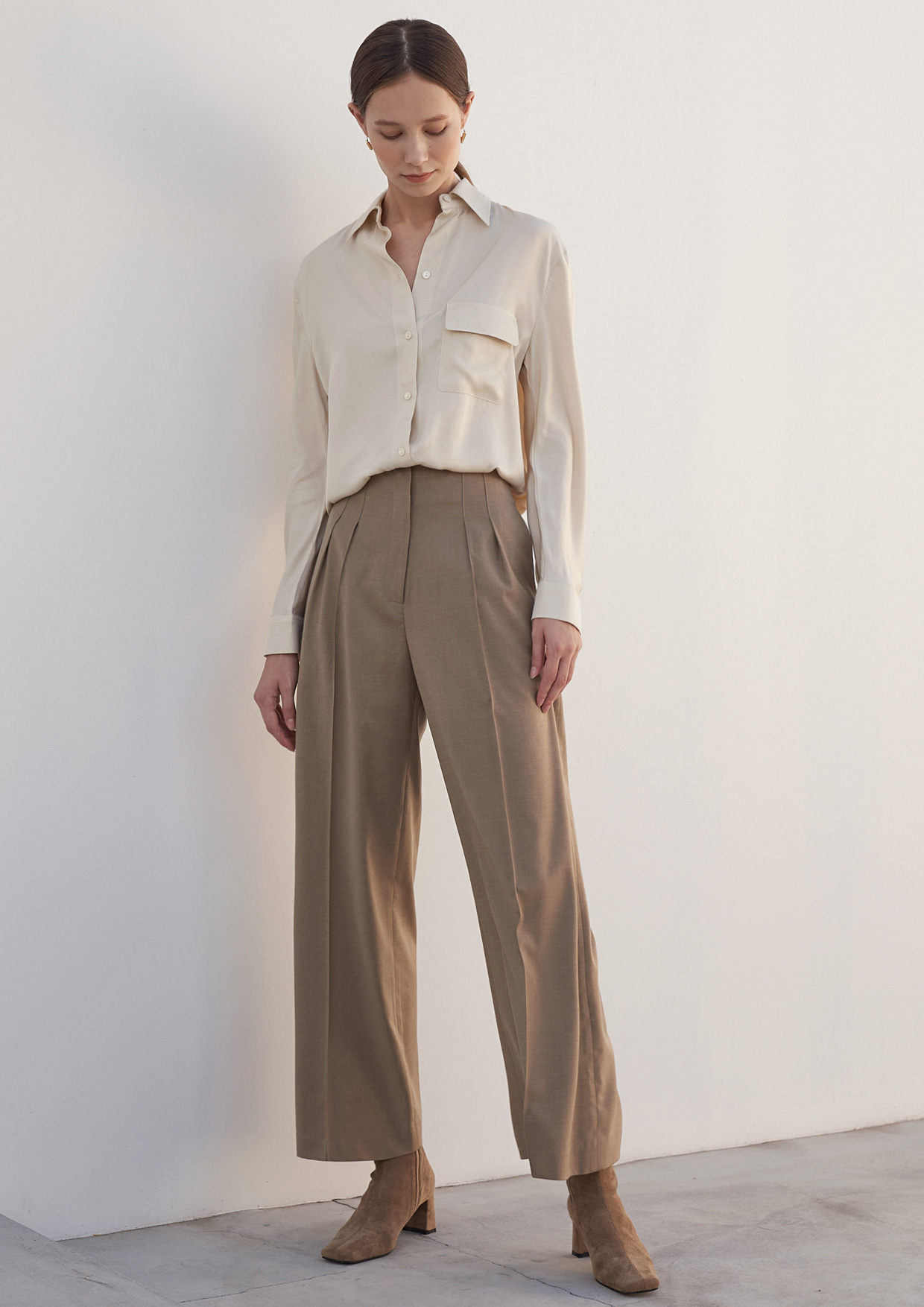 Two Pintuck Trousers